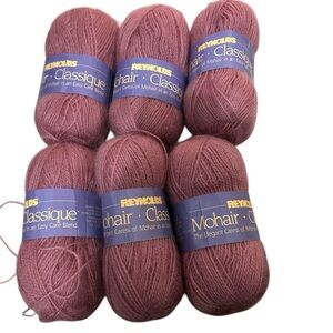 Mohair Yarn Rose  6 skeins new in wrapper beautiful mohair